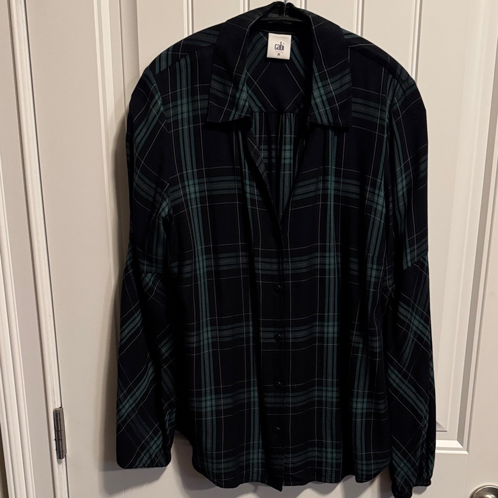 CAbi Dark Plaid Button-Up Shirt